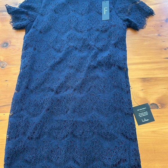 Lulus Dresses & Skirts - Lulu's Navy Lace Mini Dress